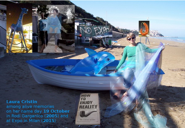 Laura Cristin among alive memories on her name day 19th October in Rodi Garganico (2005) and at Expo in Milan (2015)